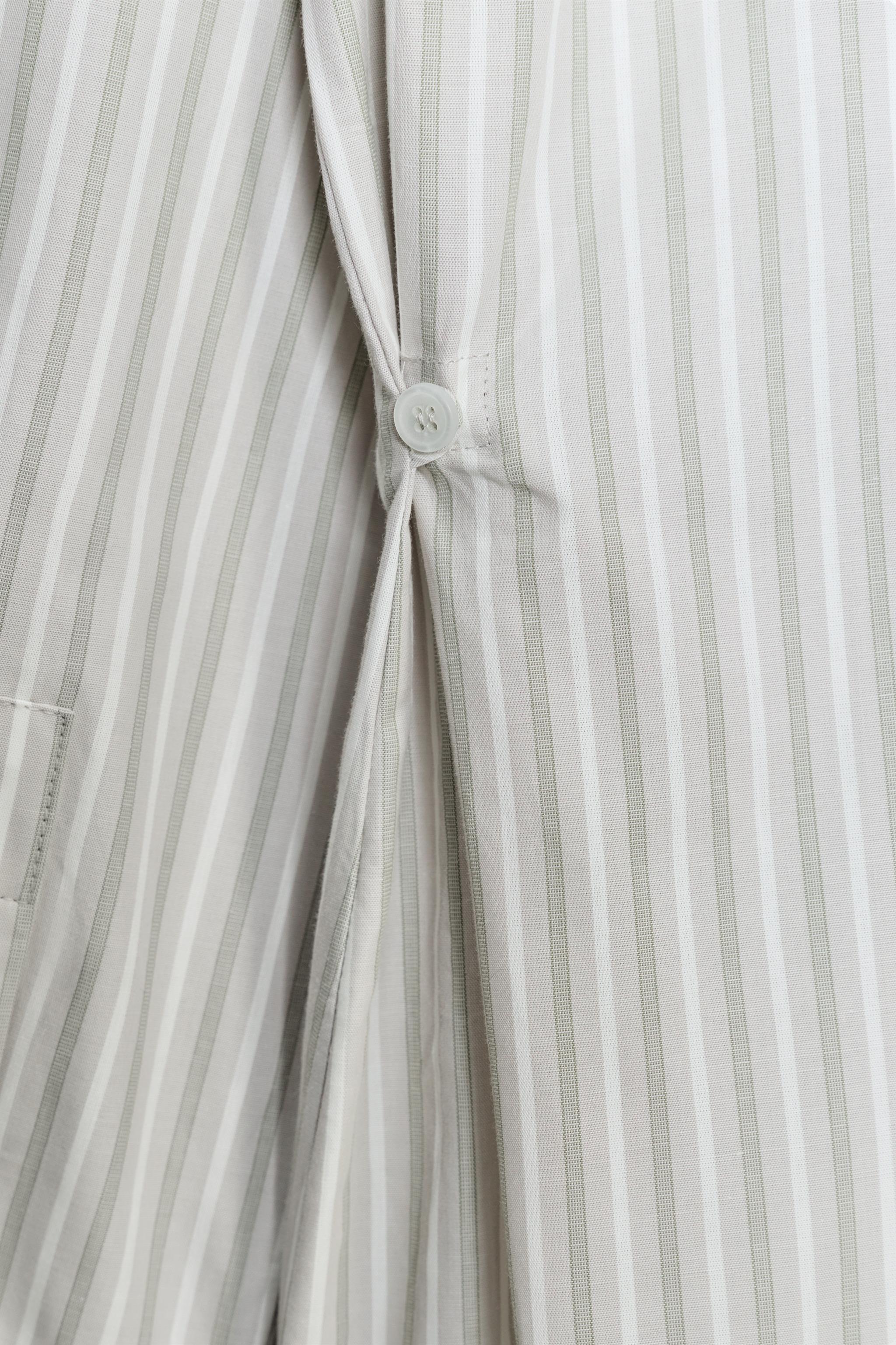 STRIPED POPLIN SHIRT WITH SHOULDER PADS